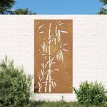 Vidaxl dcoration murale jardin 105x55 cm acier corten design bambou