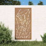 Vidaxl d�coration murale jardin 105x55 cm acier corten design feuille