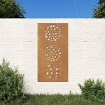 Vidaxl d�coration murale jardin 105x55 cm acier corten design feuille