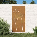 Vidaxl d�coration murale jardin 105x55 cm acier corten design de fleur