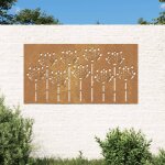 Vidaxl d�coration murale jardin 105x55 cm acier corten design de fleur