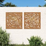 Vidaxl d�corations murales jardin 2 pcs 55x55 cm design de rose