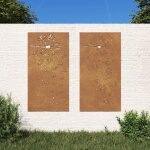 Vidaxl décorations murales de jardin 2pcs 105x55 cm design de fleur Vidaxl décorations murales de jardin 2pcs 105x55 cm design de fleur