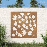 Vidaxl dcoration murale jardin 55x55 cm acier corten design feuille