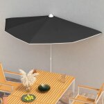 Vidaxl demi - parasol de jardin avec mt 180x90 cm noir
