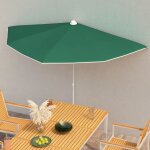 Vidaxl demi - parasol de jardin avec m�t 180x90 cm vert