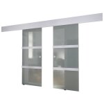 Vidaxl double porte coulissante en verre
