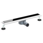 Vidaxl drain de douche avec couvercle en verre et siphon � 360 60 cm