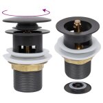 Vidaxl drain  poussoir avec dbordement gris 6, 4x6, 4x9, 1 cm