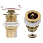 Vidaxl drain  poussoir sans dbordement dor 6, 4x6, 4x9, 1 cm