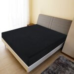 Vidaxl drap - housse jersey noir 140x200 cm coton