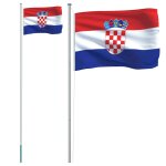 Vidaxl drapeau de la croatie et mat 6, 23 m aluminium