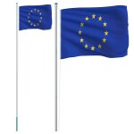 Vidaxl drapeau de l'europe et mat 6, 23 m aluminium