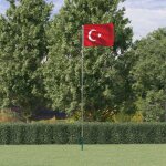 Vidaxl drapeau de la turquie et m�t 5, 55 m aluminium