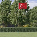 Vidaxl drapeau de la turquie et mt 6, 23 m aluminium