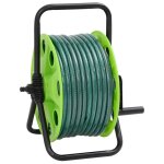 Vidaxl enrouleur de tuyau vert sur pied avec tuyau de 20 m pvc
