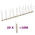 Vidaxl ensemble de 20 pics  2 ranges contre oiseaux plastique 10m