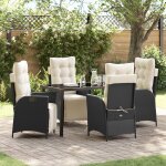 Vidaxl ensemble de 5 chaises de jardin en rattan noir
