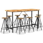 Vidaxl ensemble de bar 9 pcs bois d'acacia et de rcupration massif