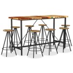 Vidaxl ensemble de bar 9 pcs bois de rcupration massif