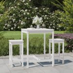 Vidaxl ensemble de bar de jardin 3 pcs blanc bois de pin massif