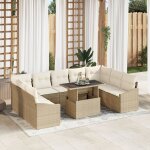 Vidaxl ensemble de canapé de jardin 10 pièces avec coussins beige poly rattan Vidaxl ensemble de canapé de jardin 10 pièces avec coussins beige poly rattan