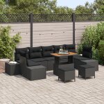 Vidaxl ensemble de canap�s de jardin 10 pi�ces avec coussins en rattan poly noir, vidaxl canap� de jardin ...