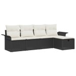 Vidaxl ensemble de canap�s de jardin 5 pi�ces avec coussins noir rotin synth�tique