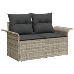 Vidaxl ensemble de canap de jardin 5 pices avec coussins en rotin poly gris clair, vidaxl canap de ...