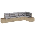 Vidaxl ensemble de canaps de jardin 6 pices avec coussins beige en rotin synthtique