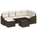 Vidaxl ensemble de canap de jardin 6 pices avec coussins gris en rotin synthtique