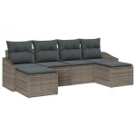 Vidaxl ensemble de canap de jardin 6 pices avec coussins gris en rotin synthtique