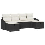 Vidaxl ensemble de canap de jardin 6 pices avec coussins noir rotin synthtique