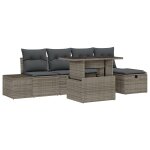 Vidaxl ensemble de canap� de jardin 6 pi�ces avec r�sine tress�e gris