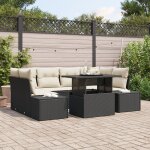 Vidaxl ensemble de canap�s de jardin ensemble de 7 noir et cr�me