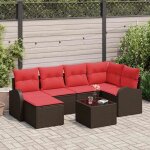 Vidaxl ensemble de canap� de jardin 7 pcs marron poly rattan