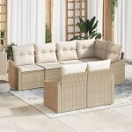 Vidaxl ensemble de canap� de jardin 7 pi�ces beige rotin synth�tique