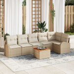 Vidaxl ensemble de canap�s de jardin 7 pi�ces avec coussins en beige poly rattan