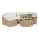Vidaxl ensemble de canapé de jardin 7 pièces avec coussins beige poly rotin Vidaxl ensemble de canapé de jardin 7 pièces avec coussins beige poly rotin
