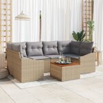 Vidaxl ensemble de canapés de jardin 7 pièces avec coussins beige rattan acacia Vidaxl ensemble de canapés de jardin 7 pièces avec coussins beige rattan acacia