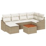 Vidaxl ensemble de canapé de jardin 7 pièces avec coussins beige en rattan polyéthylène Vidaxl ensemble de canapé de jardin 7 pièces avec coussins beige en rattan polyéthylène