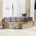 Vidaxl ensemble de canapé de jardin 7 pièces avec coussins beige rotin synthétique Vidaxl ensemble de canapé de jardin 7 pièces avec coussins beige rotin synthétique