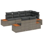 Vidaxl ensemble de canapé de jardin 7 pièces avec coussins gris Vidaxl ensemble de canapé de jardin 7 pièces avec coussins gris