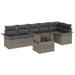 Vidaxl ensemble de canapés de jardin 7 pièces avec coussins gris rattan synthétique Vidaxl ensemble de canapés de jardin 7 pièces avec coussins gris rattan synthétique