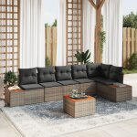 Vidaxl ensemble de canapé de jardin 7 pièces avec coussins gris rotin synthétique acacia Vidaxl ensemble de canapé de jardin 7 pièces avec coussins gris rotin synthétique acacia