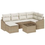 Vidaxl ensemble de canapés de jardin en 7 pièces avec coussins marron en rattan poly Vidaxl ensemble de canapés de jardin en 7 pièces avec coussins marron en rattan poly