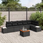 Vidaxl ensemble de canapés de jardin 7 pièces avec coussins noir poly rattan acacia Vidaxl ensemble de canapés de jardin 7 pièces avec coussins noir poly rattan acacia