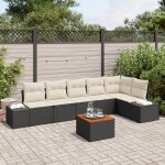Vidaxl ensemble de canapés de jardin 7 pièces avec coussins noir poly rattan acacia Vidaxl ensemble de canapés de jardin 7 pièces avec coussins noir poly rattan acacia