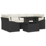 Vidaxl ensemble de canapés de jardin 7 pièces avec coussins noirs en rattan pe Vidaxl ensemble de canapés de jardin 7 pièces avec coussins noirs en rattan pe