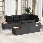 Vidaxl ensemble de canapé de jardin 7 pièces avec coussins noir en rotin Vidaxl ensemble de canapé de jardin 7 pièces avec coussins noir en rotin